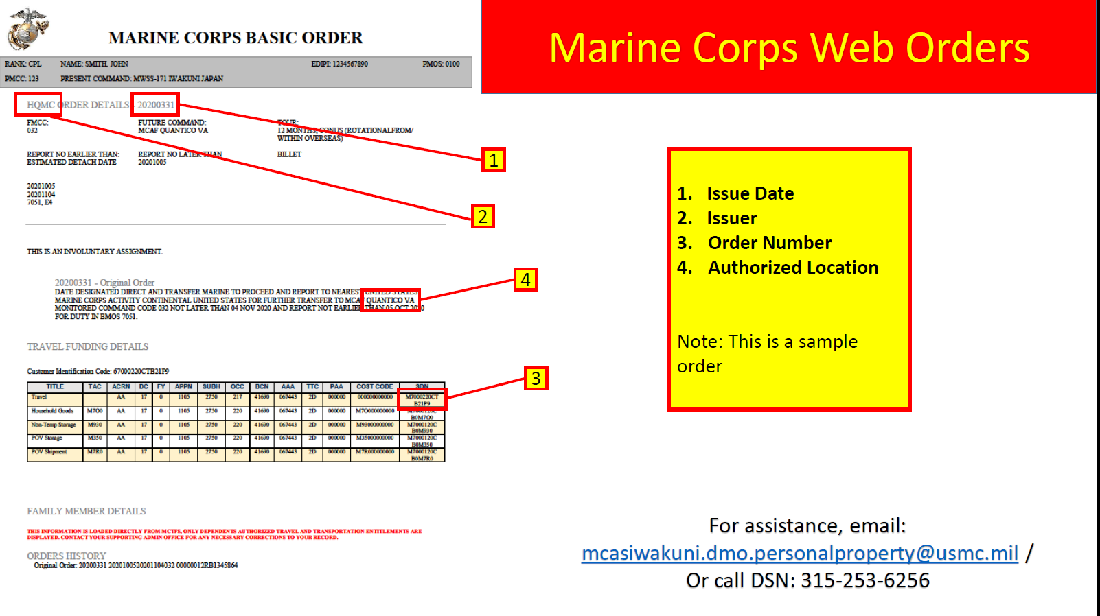 Marine Order example